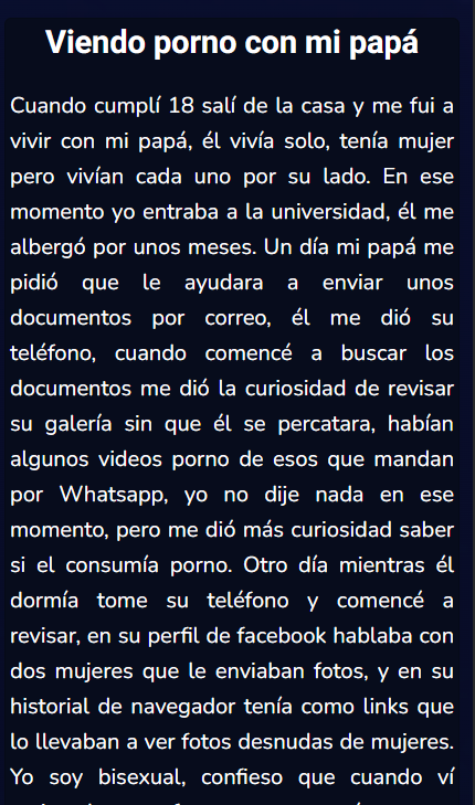 relatos_gay_cl's tweet photo. 𝗥𝗘𝗟𝗔𝗧𝗢: Viendo porno con mi papá 🍆🔥

𝗥𝗘𝗟𝗔𝗧𝗢 𝗖𝗢𝗠𝗣𝗟𝗘𝗧𝗢: https://t.co/hedh72bK2K

#relatos #relatosgay #relatoseroticos https://t.co/aL0xE0sdmO