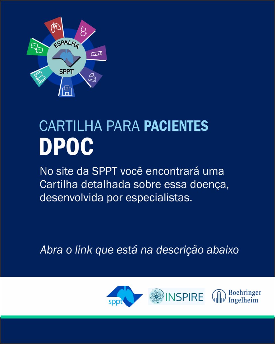 spptpneumo's tweet photo. Conhecimento é saúde! 

Agora você pode acessar cartilhas exclusivas sobre DPOC, feitas para médicos, pacientes e gestores. 

Conteúdo atualizado, confiável e prático. Acesse pelo link: https://t.co/cYERKxwxx4

#sppt #cartilhassppt #dpoc #conhecimentoésaúde https://t.co/M31LymSz0N