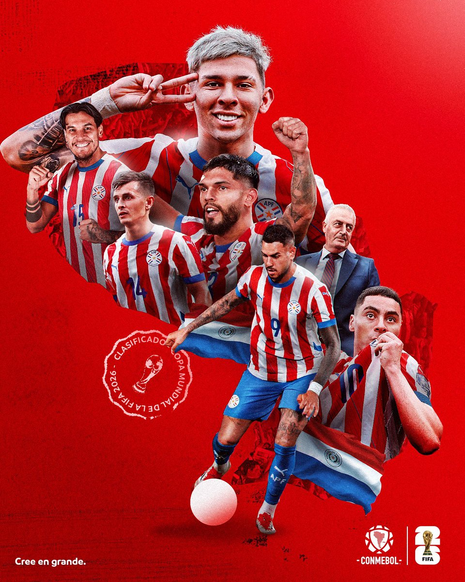 ✅🇵🇾PARAGUAY, CLASIFICADO A LA COPA DEL MUNDO 2026.

🔙Volverá tras estar ausente en 2014, 2018 y 2022.