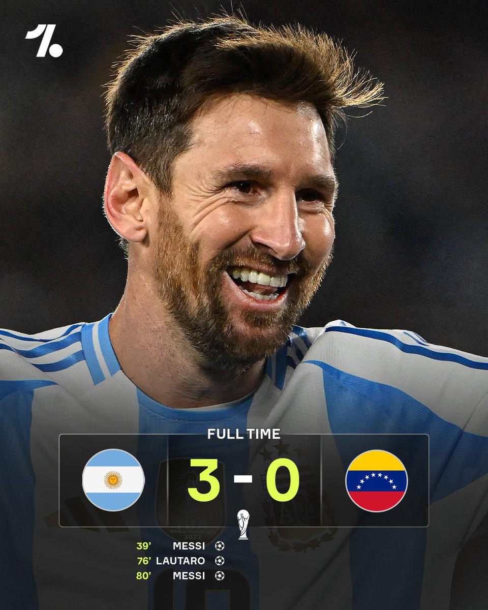 OneFootball's tweet photo. One final dance for Messi on home soil, capped off with a brilliant brace 🇦🇷✨ https://t.co/r1NSNMkmT2