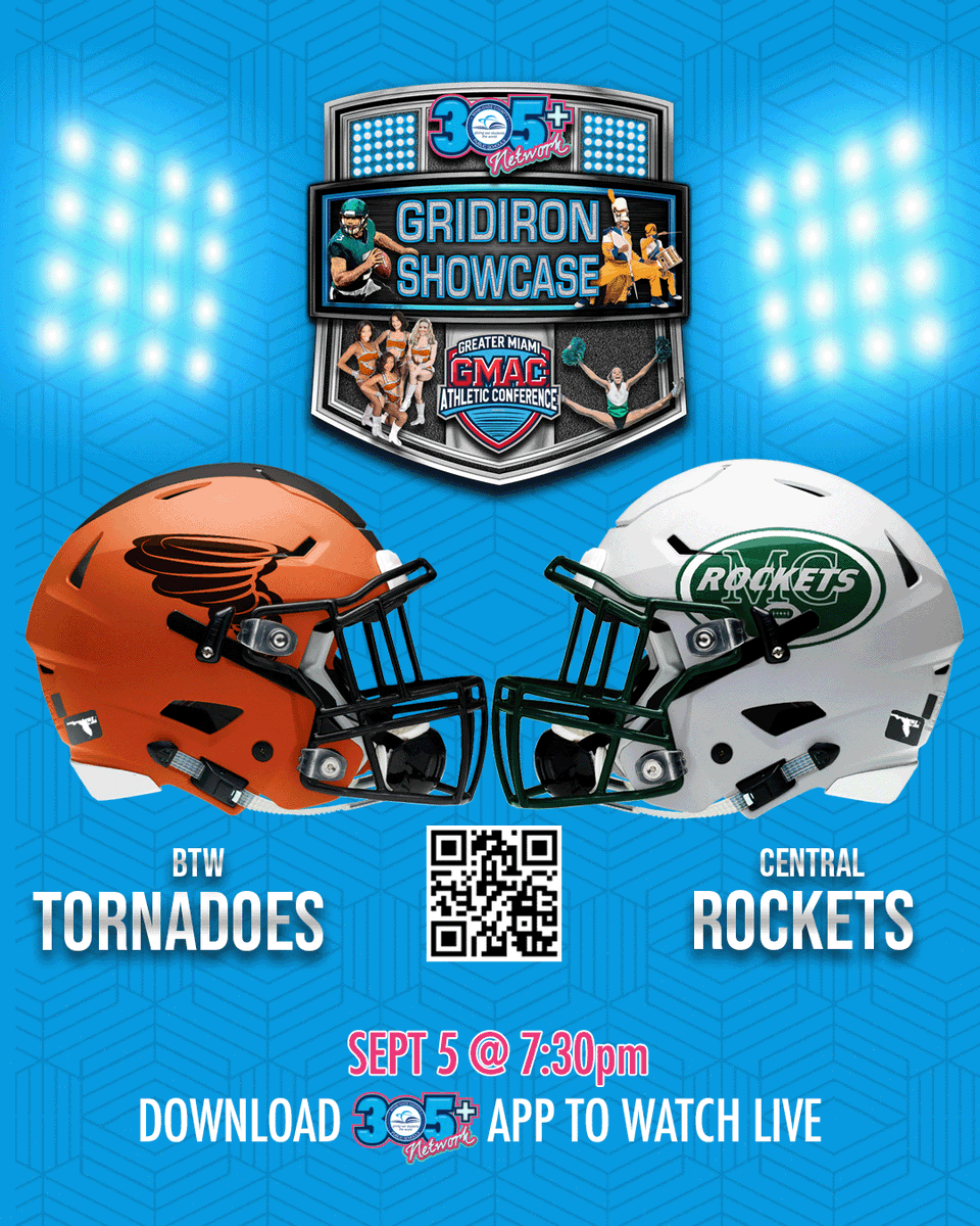 305plusnetwork's tweet photo. Booker T. Washington vs. Miami Central goes down tomorrow π π Traz Powell Stadium β° Friday, Sept 5 β’ 7:30 PM
@MiamiBTW_FB @miami_central
Big plays. Big energy. Donβt miss it β stream it LIVE on the 305+ Network App π² https://t.co/WyRBp4QUoO
#305PlusNetwork https://t.co/qqmG92v9Ho