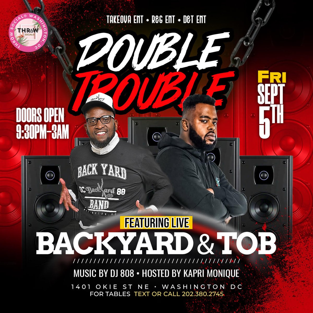 DC, you’re not ready for this one 👀 Backyard Band + Take Ova Band in the building this Friday at THRōW Social DC! 🎶 Doors open 9:30PM.

#ThrowSocialDC #DCGoGo #DMCGoGo #DCMusicScene #DMVMusic