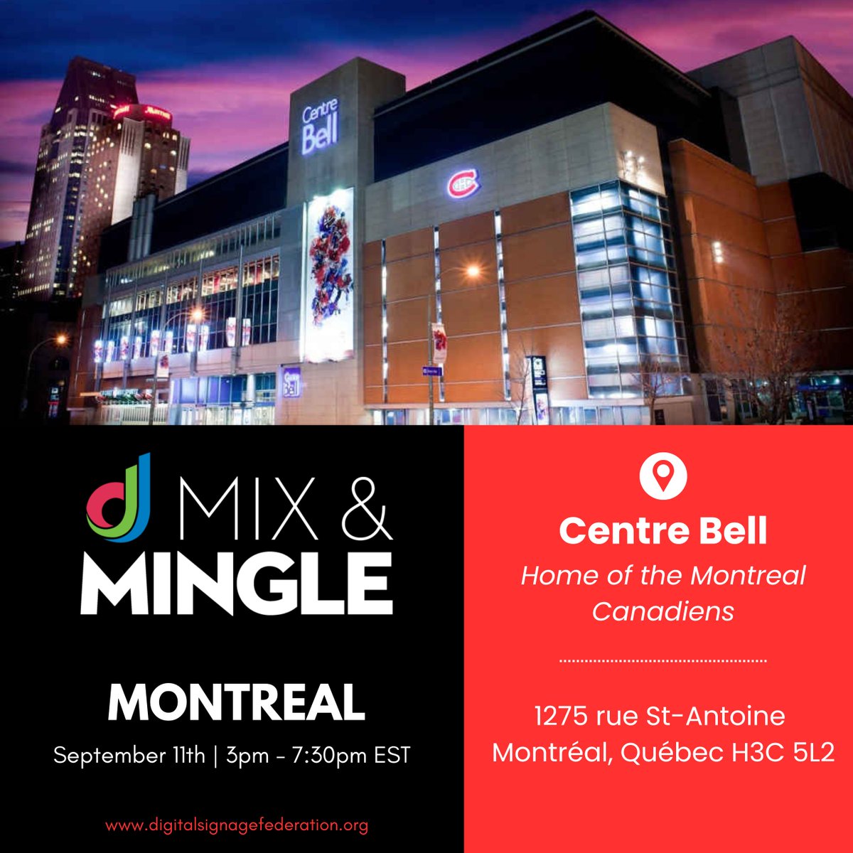 We’ll be in Montreal Sept 11 at the <a href="/DSFederation/">DSFederation</a> Mix &amp; Mingle 🎉

📍 Bell Centre – home of the Canadiens
🍸 Networking + cocktails
💡 Panel: Designing Smarter: When to Go Beyond the CMS with OpenEye CEO @BryanMeszaros
digitalsignagefederation.org/events/EventDe…
#DigitalSignage #DSF #Montreal