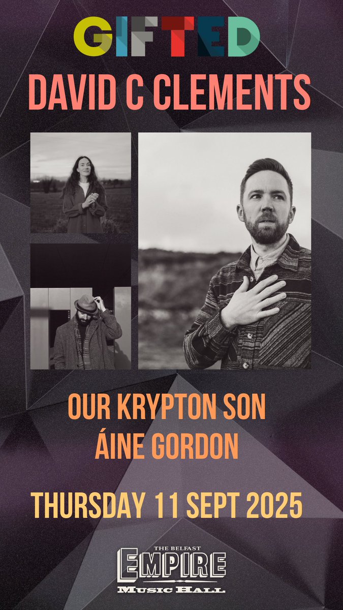 1 week today until David C Clements headlines the Belfast Empire. Support from Our Krypton Son &amp; Áine Gordon. 

Remaining tickets: tickets.chordblossom.com

#nimusic #belfastgigs #GigsNI
