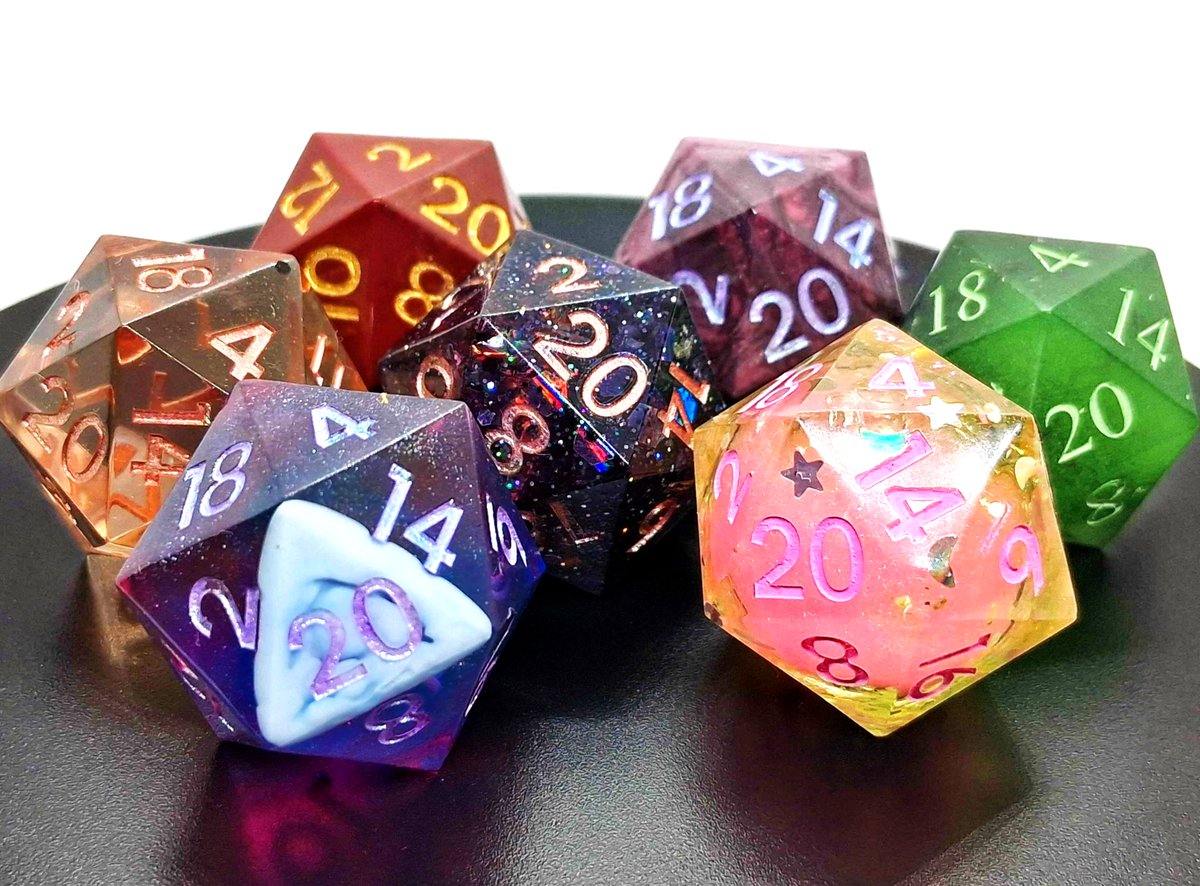AuffallendArtWS's tweet photo. The Auffalend Art Workshop is now OPEN for custom dice!!
https://t.co/Wvmipl12I8
Check us out on our Etsy shop or Dm for more details!
#dice #diceset #dnd #dndart #mtg #warhammer40k #dicemaking #dicegoblin #customdice #customdiceset #tabletopgames https://t.co/LeexawTwpj