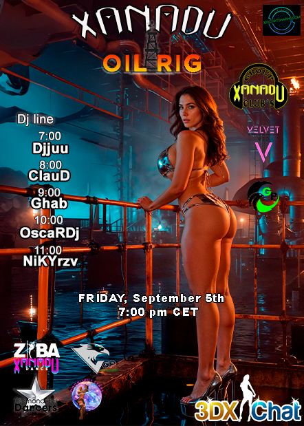 🚨🔥 Brand new room at XANADU! 🔥🚨
This Friday, September 5th at 7:00 pm CET, step into the hottest experience ever: XANADU OIL RIG PARTY 💦⚡
A wild night of music, dance, and endless seduction.
#Xanadu @3DxChat #PartyTime #3DXChat