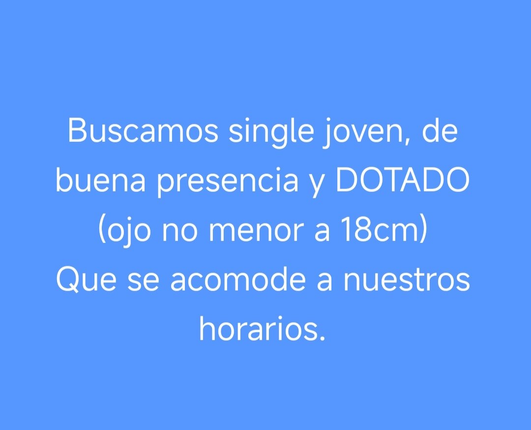 Si eres educado y cumples con esto escríbenos...