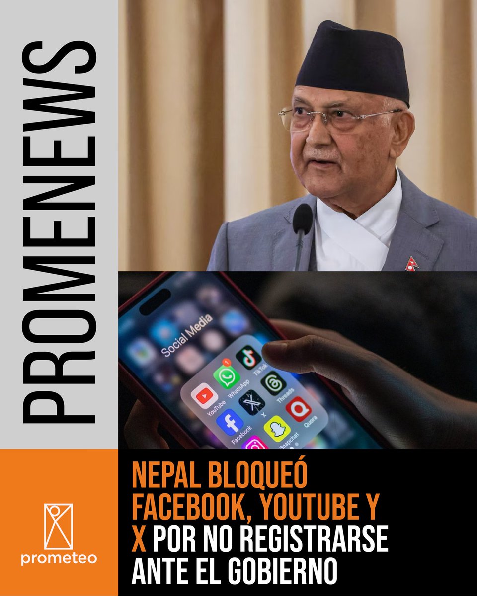 🚫📱 Nepal bloquea Facebook, YouTube y X

El Gobierno de Nepal bloqueó las principales plataformas de redes sociales, incluidas Facebook, YouTube y X  por no cumplir con la normativa local.

#Promenews #Nepal #Facebook #Youtube #X