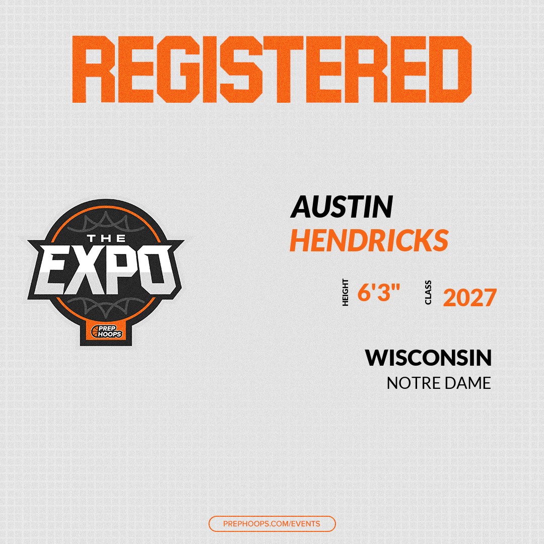Welcome Class of 2027 Austin Hendricks (<a href="/AustinHendd/">Austin Hendricks</a>) of Notre Dame Academy HS to the <a href="/PrepHoops_WI/">Prep Hoops Wisconsin</a> Showcase @ Community First Champion Center. 

🔥🏀 #PHExpoWI 🏀🔥

Register NOW! 👇  
events.prephoops.com/e/1639/registe…