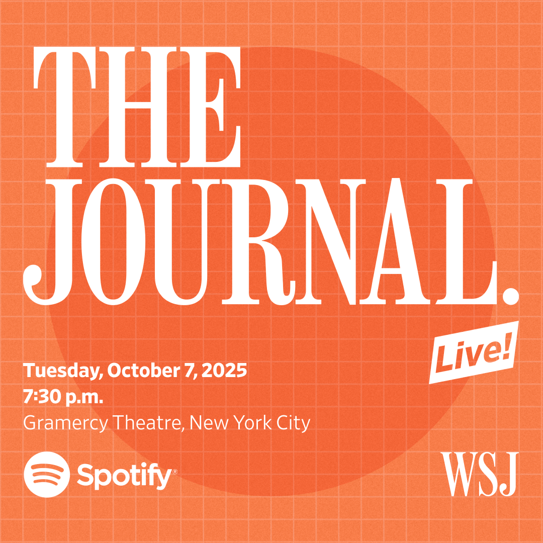 WSJPodcasts's tweet photo. 🎟️ One night only: The Journal goes live on stage. Join hosts Ryan Knutson &amp; Jessica Mendoza in NYC for their first-ever live show – plus a post-show mingle.

🗓️ October 7 | Doors 6:30 | Show 7:30
Tickets now on sale. Get yours 👉 https://t.co/pRg1qWAP5h https://t.co/atPY4xUmj8