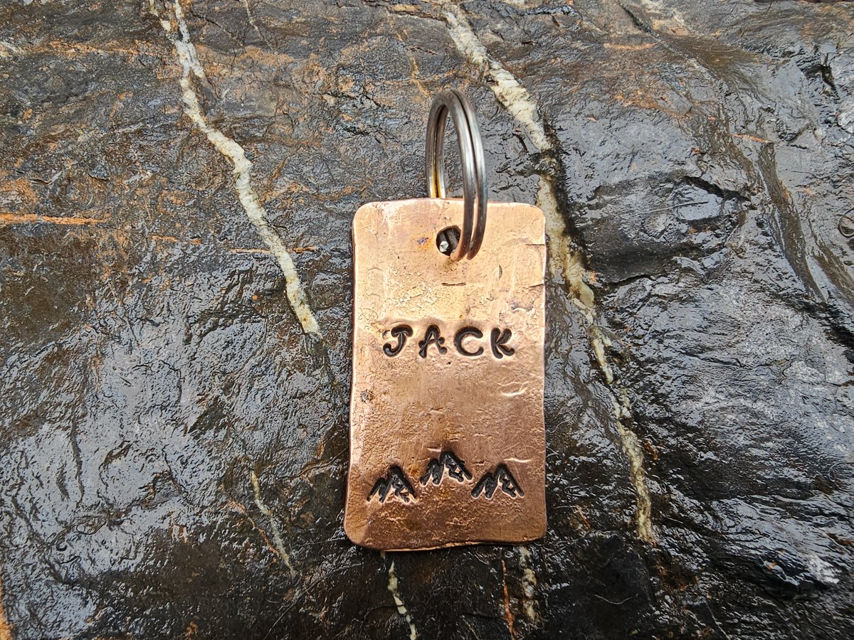 Dog tag of the week. Copper pet id made from scratch. Deeply stamped to last a lifetime.