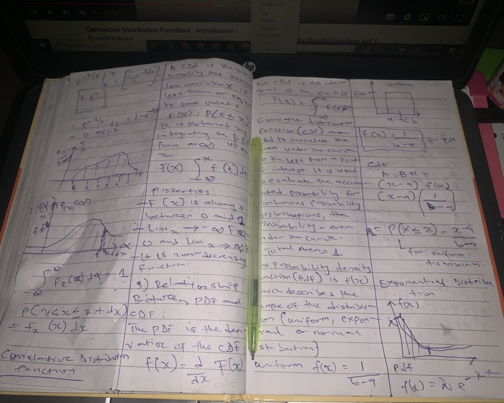 PromiseNwankw14's tweet image. 📘 Day 19: AI/ML Journey
🔹 Math → Probability
• PDF → likelihood of values (for continuous variables)
• CDF → probability a variable ≤ value
PDFs = shape of distribution, CDFs = accumulated probability 💡
Step by step 🚀
#AI #MachineLearning #MathForAI m #MumInTech
