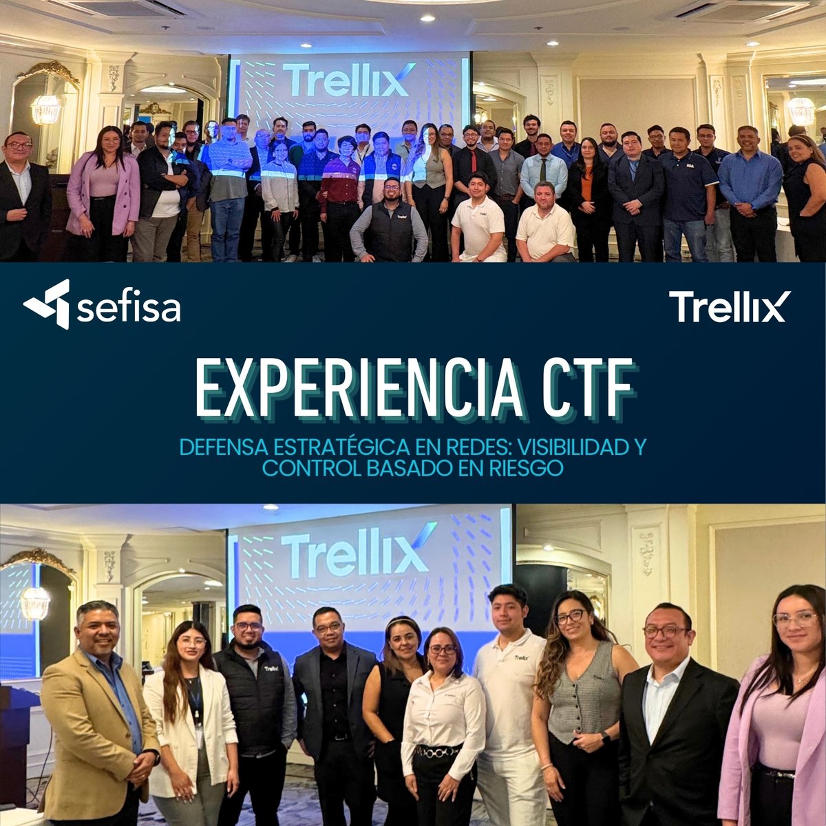 SefisaCA's tweet photo. 🚀¡Gracias a todos por formar parte de la Experiencia CTF junto a nuestro partner  @Trellix  ! 
Exploramos la defensa estratégica en redes, discutiendo la visibilidad y control basada en riesgos.🌐
🔒Continuamos fortaleciendo la misión hacia un futuro digital más seguro🔒 https://t.co/78o0nHEhHf