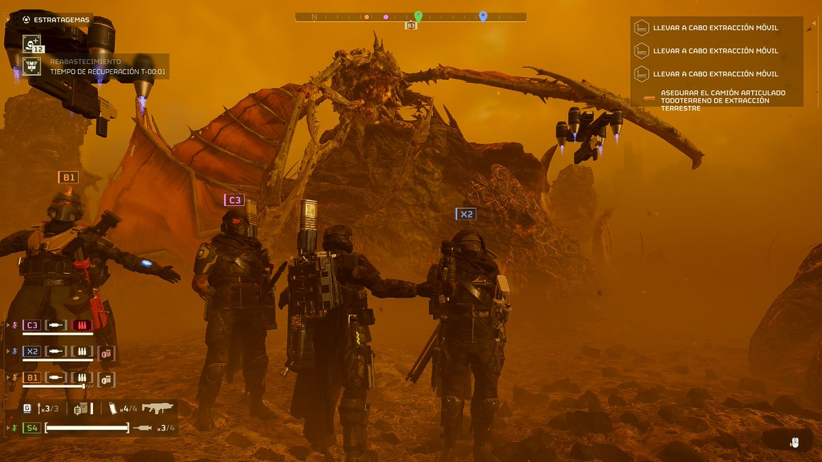 Nuestro primer dragón. Con <a href="/casi4Keh/">Spartan Jh0n 🎮♓🈸🖤🇯🇵</a>, <a href="/Javi103Percebe/">chico percebe</a> y Vitu. Porque cooperando hacemos comunidad y lo conseguimos ❤️ #Helldivers2