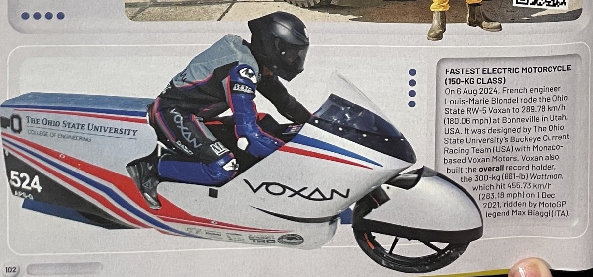 OSUengineering's tweet image. Buckeye Current Racing has officially made it... they&apos;re in the 2026 Guinness World Records Book! 
Nearly two years ago, the student-led electric motorcycle racing team set four new world records during the Bonneville Motorcycle Speed Trials at the Utah Salt Flats.