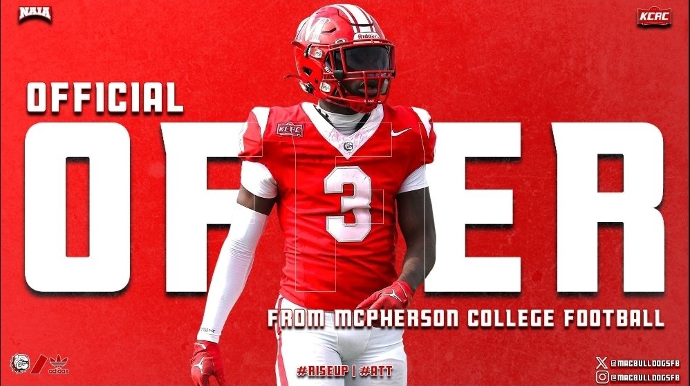 Wyatt Edwards (@wyattedwardsls) on Twitter photo I'm excited to receive an offer to play at the next level with the <a href="/MACBulldogsFB/">McPherson Football</a>! Thank you <a href="/CoachJFisc/">Coach Fiscus</a> for this opportunity!
<a href="/GreenwoodFball/">Greenwood Football</a> <a href="/TheChrisRubio/">Rubio Long Snapping®</a> <a href="/SpecialTeamsU/">Special Teams U™</a> I'm excited to receive an offer to play at the next level with the <a href="/MACBulldogsFB/">McPherson Football</a>! Thank you <a href="/CoachJFisc/">Coach Fiscus</a> for this opportunity!
<a href="/GreenwoodFball/">Greenwood Football</a> <a href="/TheChrisRubio/">Rubio Long Snapping®</a> <a href="/SpecialTeamsU/">Special Teams U™</a>