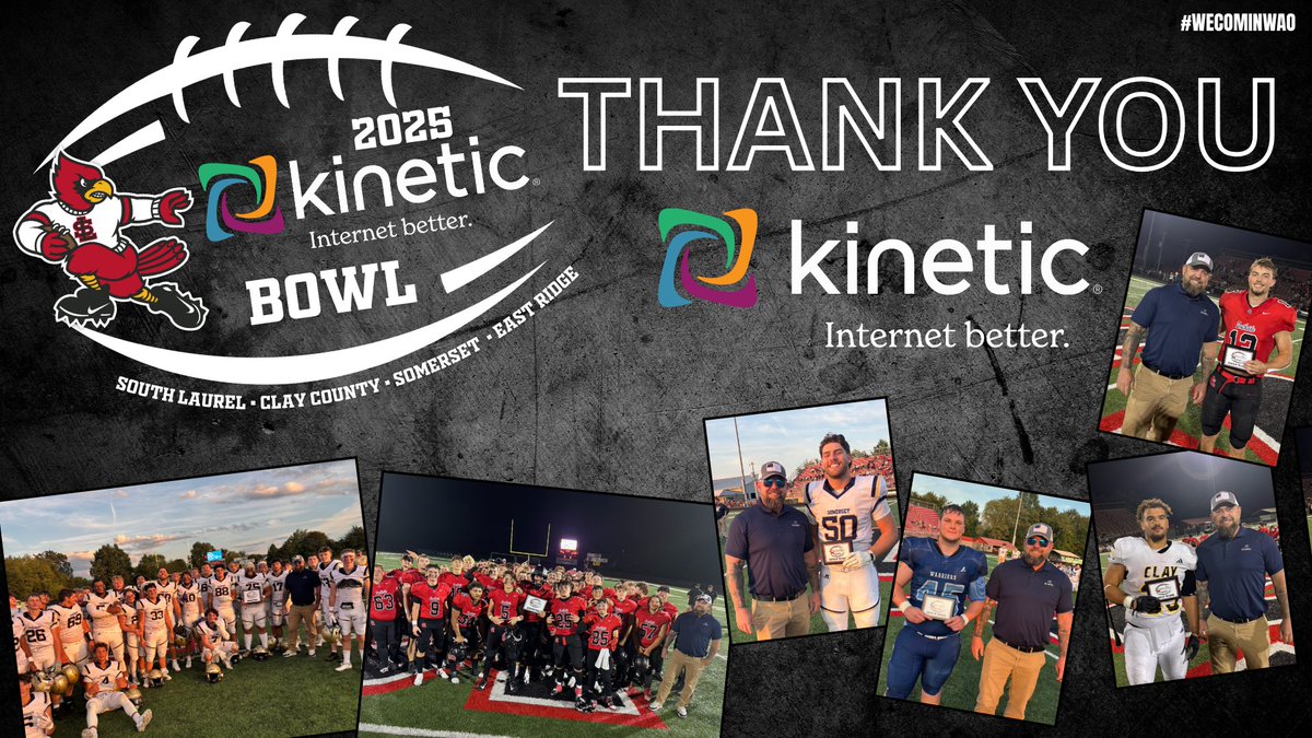 A huge thank you to our 2025 Bowl sponsor Kinetic. We appreciate your support! Thank you to the teams &amp; fans who came out to make the 2025 Kinetic Bowl a huge success!

#wecominwao