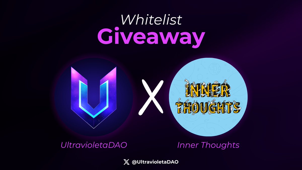 Ultravioleta DAO 🔺 (@ultravioletadao) on Twitter photo 🚨 GIVEAWAY TIME 🚨
Big thanks to <a href="/salvor_io/">Salvor 🚢🔺</a> & <a href="/spacefullart/">Spacefullthoughts 🤖</a> for giving us this opportunity! 🙏✨
10 whitelist spots are up for grabs for the upcoming INNER THOUGHTS NFT 🌊🌀
👉 How to participate:
🟣 Follow <a href="/UltravioletaDAO/">Ultravioleta DAO 🔺</a> <a href="/spacefullart/">Spacefullthoughts 🤖</a> <a href="/salvor_io/">Salvor 🚢🔺</a>
🟣 Like & RT this post 🔁
🟣 🚨 GIVEAWAY TIME 🚨
Big thanks to <a href="/salvor_io/">Salvor 🚢🔺</a> & <a href="/spacefullart/">Spacefullthoughts 🤖</a> for giving us this opportunity! 🙏✨
10 whitelist spots are up for grabs for the upcoming INNER THOUGHTS NFT 🌊🌀
👉 How to participate:
🟣 Follow <a href="/UltravioletaDAO/">Ultravioleta DAO 🔺</a> <a href="/spacefullart/">Spacefullthoughts 🤖</a> <a href="/salvor_io/">Salvor 🚢🔺</a>
🟣 Like & RT this post 🔁
🟣