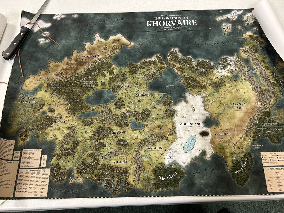 DungeonNoir's tweet image. I have shown off my Eberron cloth map from @GeekifyInc before I think!