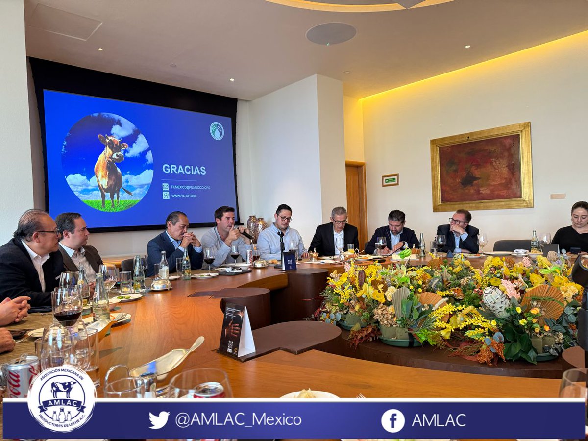 Estamos participando en la reunión de trabajo del Capítulo México de la Federación Internacional de Lechería (<a href="/FIL_IDF/">International Dairy Federation</a>)
#lecherosdeméxico

<a href="/CNAgropecuario/">Consejo Nacional Agropecuario</a> <a href="/UnVasoDeLALA/">LALA México</a> <a href="/SigmaAlimentos/">Sigma</a> <a href="/alpuraoficial/">Alpura Oficial</a> <a href="/yakultoficial/">Yakult México</a> <a href="/Canilec/">Canilec</a> <a href="/NestleMX/">Nestlé México</a> <a href="/DanoneMX/">Danone México</a> <a href="/Qualtiamx/">Qualtia</a> <a href="/cceoficialmx/">Consejo Coordinador Empresarial CCE</a>