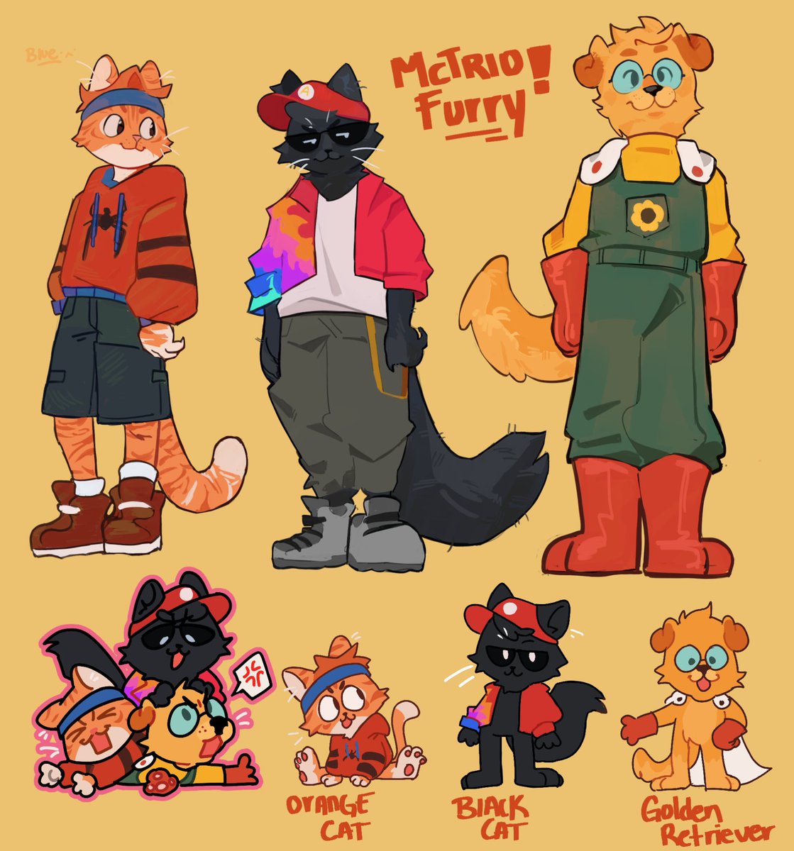 DemonicBlue_'s tweet image. Me da pena poner los hashtag lol, pero tenia ganas de dibujar furros 
#mctrio #mctriofanart