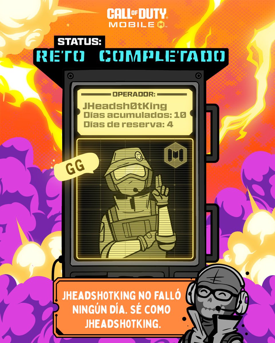 CODMobileLATAM's tweet photo. Primero que nada… ¡INICIA SESIÓN! 🤨 https://t.co/Y689YBXos3
¿Cómo va ese reto 10/14? Es momento de presumir su status.
No seas como CamperOO7… https://t.co/nJ1pnz0OTG