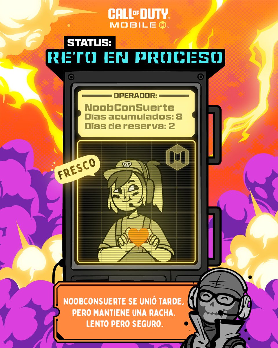 CODMobileLATAM's tweet photo. Primero que nada… ¡INICIA SESIÓN! 🤨 https://t.co/Y689YBXos3
¿Cómo va ese reto 10/14? Es momento de presumir su status.
No seas como CamperOO7… https://t.co/nJ1pnz0OTG