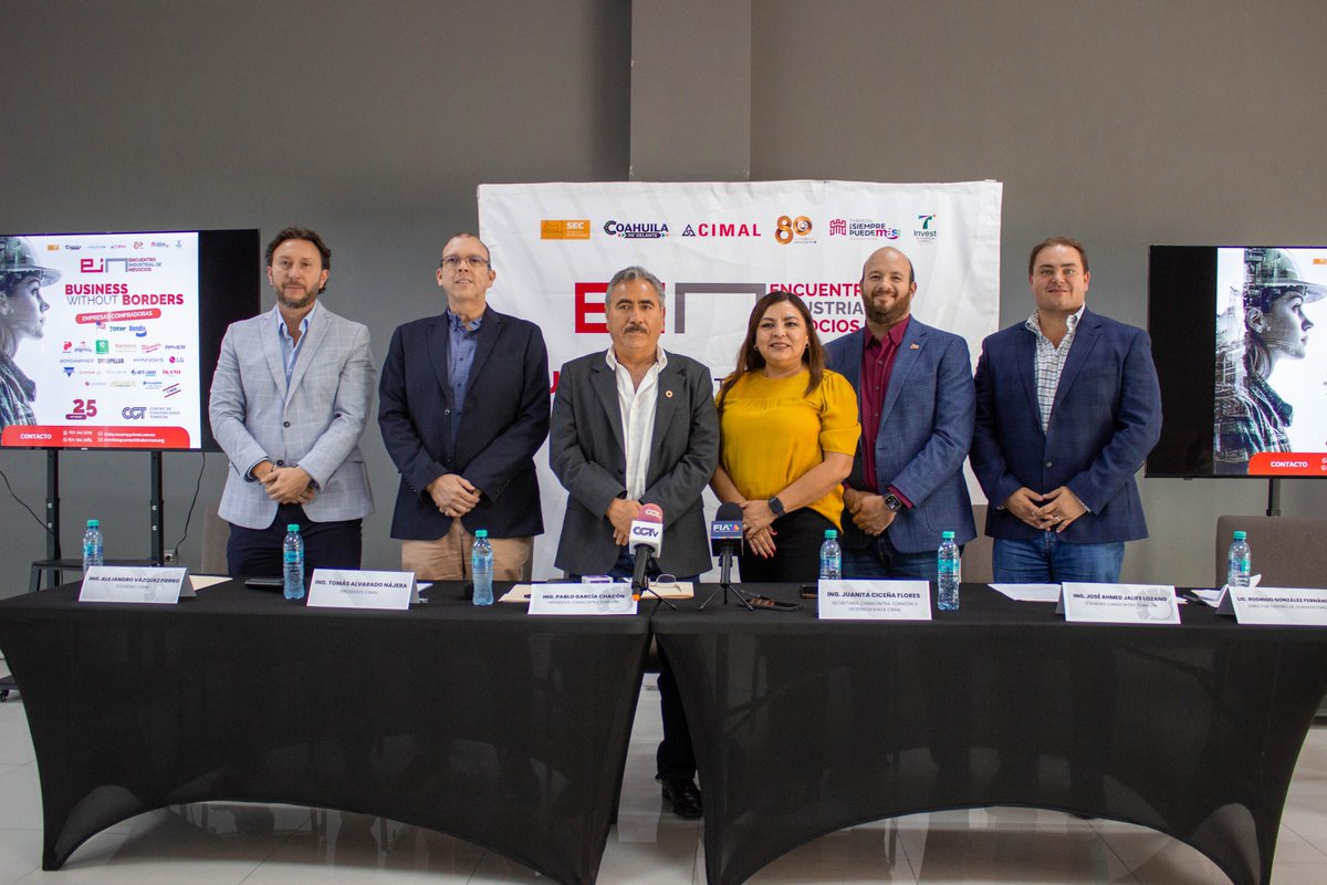 🎤✨ CANACINTRA Torreón y CIMAL presentaron ante los medios de comunicación el Encuentro Industrial de Negocios 2025

📅 25 de septiembre
📍 Centro de Convenciones de Torreón

Business without borders 🌎🤝