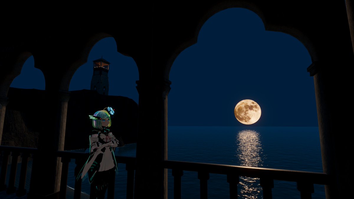 月が印象的な、お洒落なお部屋のワールド
どこからでも月が綺麗に見えて、景観を損ねないように色々な機能を出し入れできる
world：Moonlit House
By     ：Ectique
タグ：景観　部屋

#VRC #VRChat_world紹介