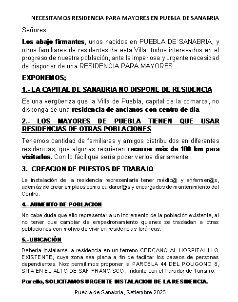 "NECESITAMOS #ResidenciaDeMayores en #PueblaVilla, La Puebla de Sanabria, (Zamora)

Es una vergüenza q la Villa de Puebla, capital d la comarca, no disponga d una residencia d ancianos con centro d día" (Ver texto)
<a href="/opiniondezamora/">LA OPINIÓN DE ZAMORA</a>, 
<a href="/hoyxhoyzamora/">Hoy por hoy Zamora</a>
<a href="/MalasLenguasLa2/">Malas Lenguas</a> 
<a href="/JesusCintora/">Jesús Cintora</a>