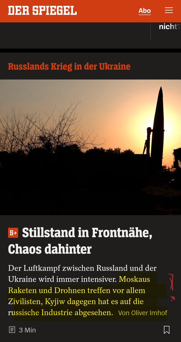 Wer liest/glaubt eigentlich noch diese immer flacher werdende Propaganda? Moskau tötet Zivilisten aber Kiew zerstört Militär-Inustrie, bestimmt ... 🙄