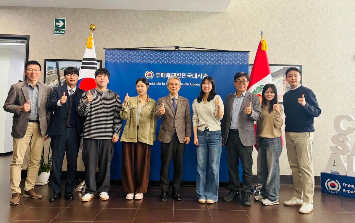 El Embajador Choi sostuvo hoy una reunión con el equipo coreano del Global Green Challenger Program 2025,  programa de cooperación educativa internacional que busca fortalecer la colaboración entre universidades de Corea y el Perú frente al desafío global del cambio climático.🌍