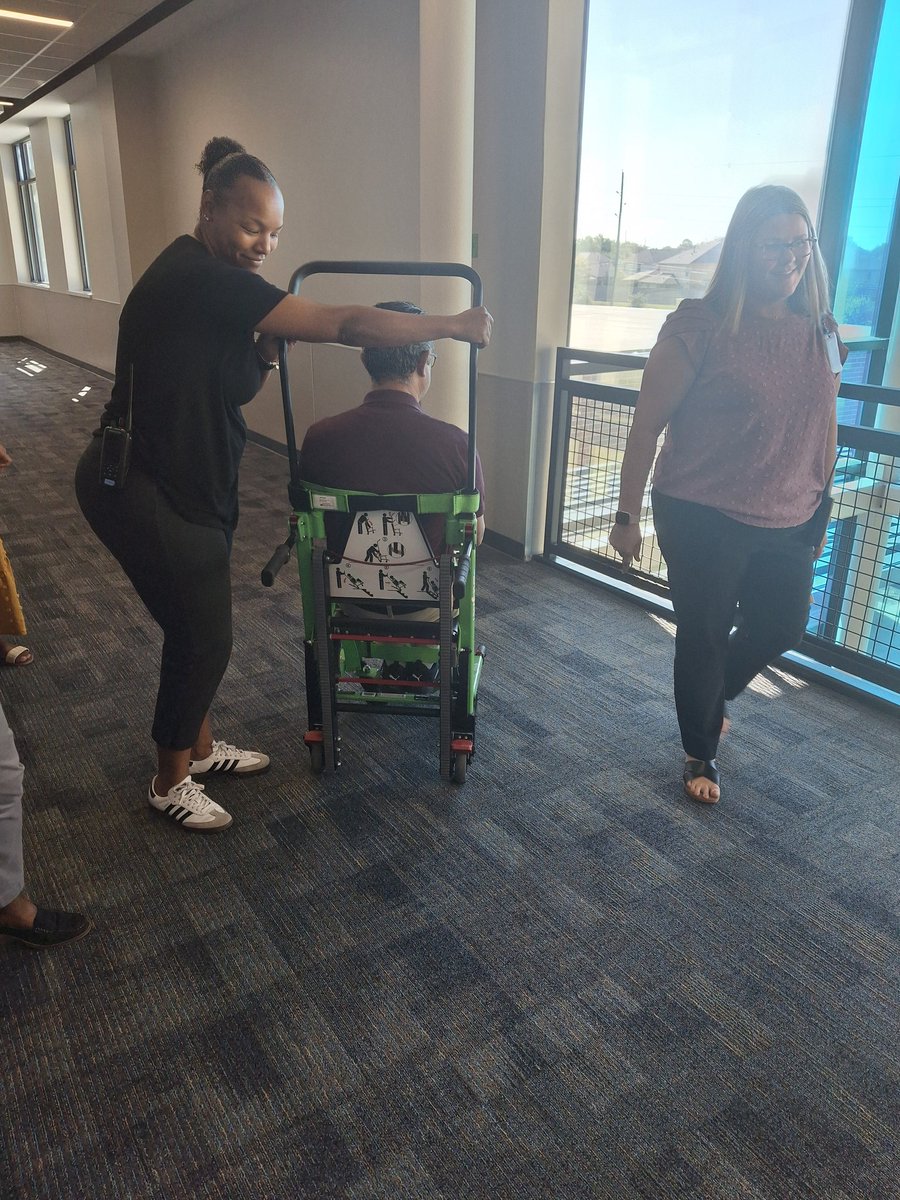 Nothing makes training staff on emergency equipment more exciting than having teachers get involved and participate! Our 4th grade teachers are fully prepared and ready to use the Stryker chair! <a href="/BrosnahanES/">Brosnahan Elementary</a> <a href="/CyFairISD/">Cypress-Fairbanks ISD</a> #BroncoTough #studentsafety #choosepublicschools