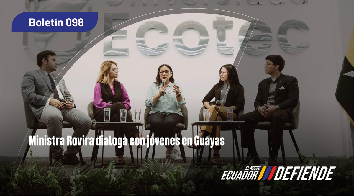 MinGobiernoEc's tweet photo. 🗞️Boletín l Ministra Rovira dialoga con jóvenes en Guayas

🔗 Lee el boletín completo aquí ⬇️

https://t.co/l202C7B44w https://t.co/GDeaIiLsSQ