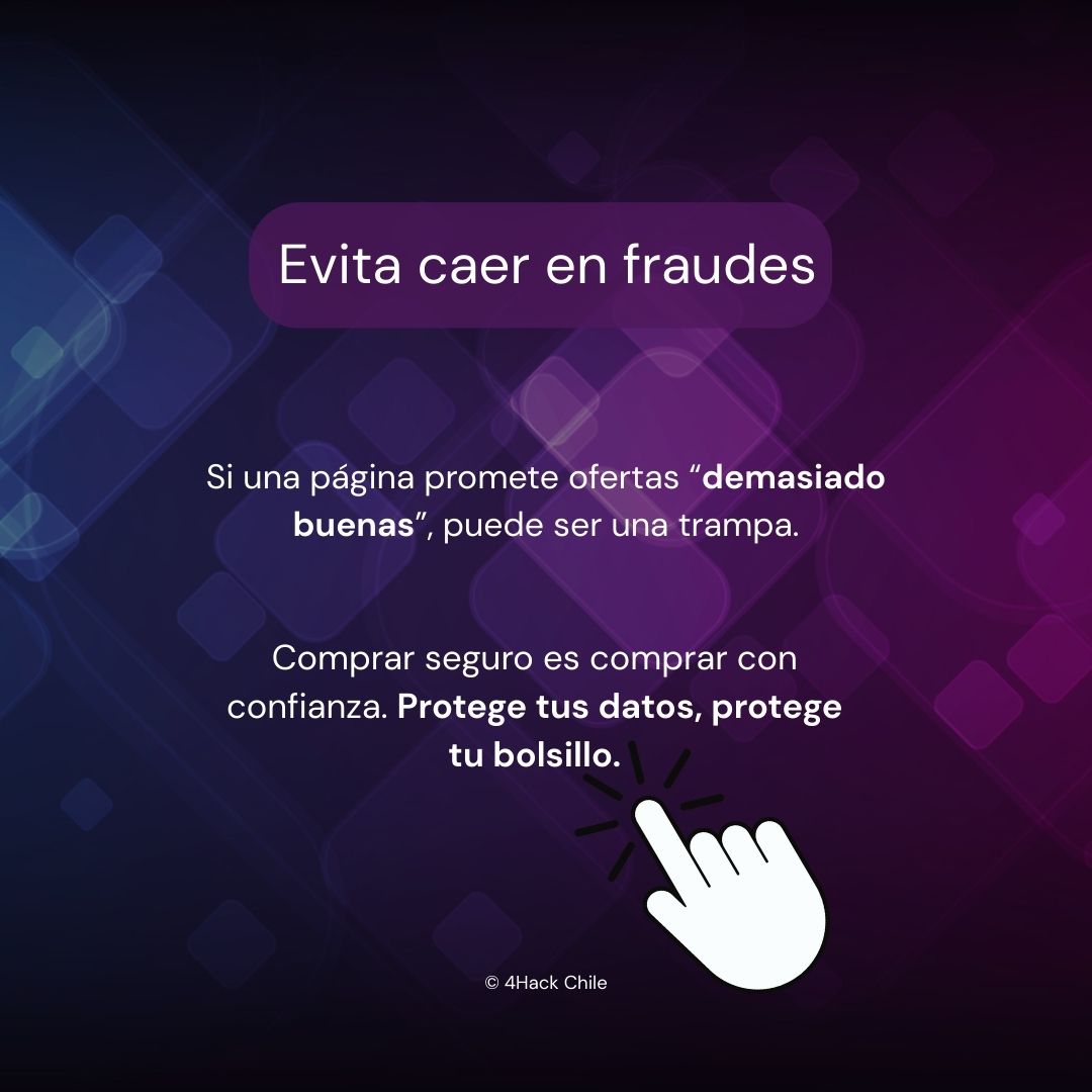 4hack_io's tweet photo. ⚠️ Cada compra online es una puerta de entrada: ¿entregas solo dinero o también tus datos?

👉 Compra seguro, revisa el sitio y protege tu información.
#Ciberseguridad #FraudeOnline #4Hack