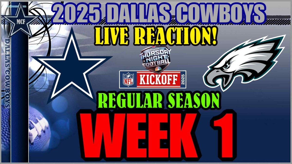 Join us later tonight for our first game day reaction live stream of the 2025 season! Come hang as we watch our #DallasCowboys facing off against the #PhiladelphiaEagles for the 2025 season opener! ✭ youtube.com/live/ddQrtAJJX…