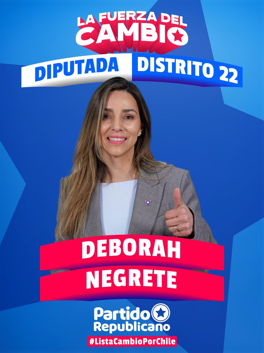PRChile's tweet image. Diputados:

📍Distrito 22 Felipe Martínez @Felipe_Mtz7 y Deborah Negrete @DeborahNeg99194 

📍Distrito 23Stephan Schubert @SchubertRubio quien va a la reelección y Cristián Neira @cristian_neiram 

#LaFuerzaDelCambio