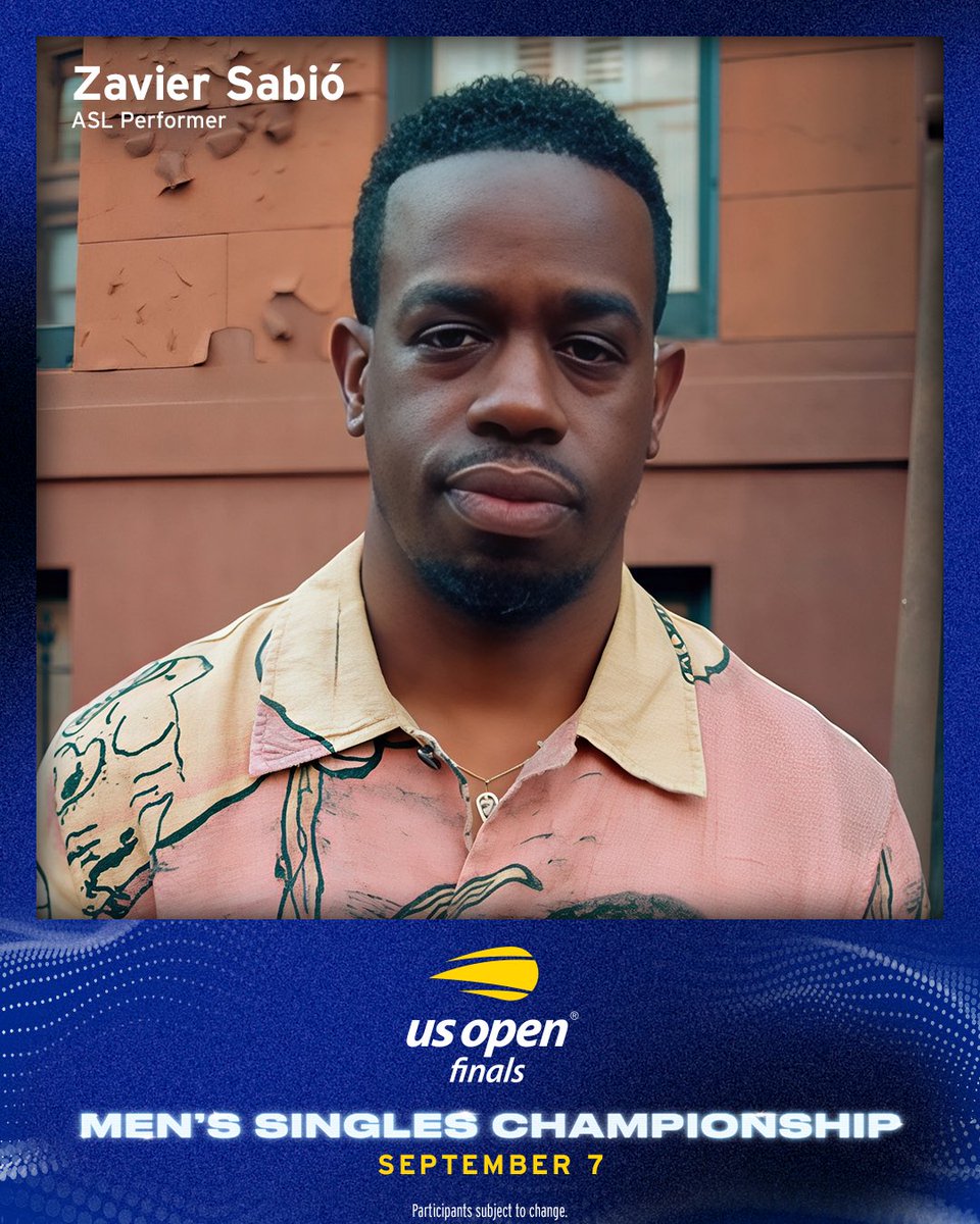 ZavierSabio's tweet photo. From cheering in the stands to stepping on the court — I’ll be performing America the Beautiful in ASL this Sunday, Sept 7 at 2PM during the @usopen Men’s Singles Final, airing on ABC! 🎾 https://t.co/93w81EXK9W