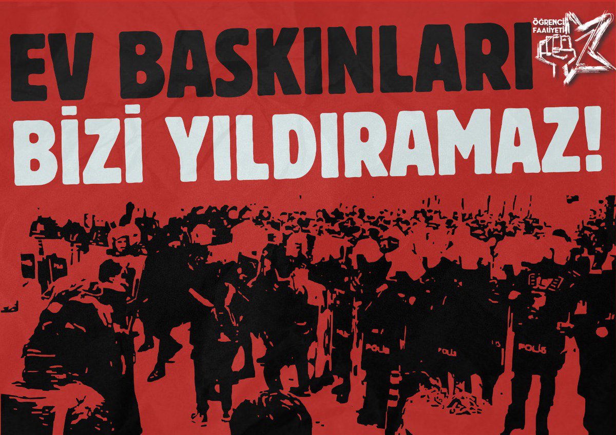 🗣️ Gece saatlerinde yoldaşlarımızın evine polis baskınları düzenlendi. İki yoldaşımız polis işkencesiyle gözaltına alındı. 

Gençliğin sesini, mücadelesini baskınlarla yıldıramazsınız.

Gözaltılar, tutuklamalar, baskılar bizi yıldıramaz!