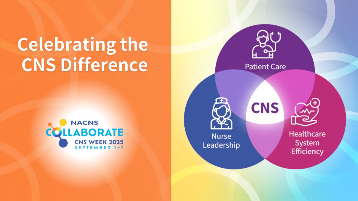 NACNS's tweet photo. 🩺 CNSs strengthen health systems: ensuring safe transitions, reducing readmissions &amp; delivering better outcomes for patients, nurses &amp; physicians. Tell us how you've contributed as a CNS! 💭

Celebrate #CNSWeek with us: https://t.co/rOeGF5DIp6

#CNSPride #Collaborate https://t.co/Mn396NsRJn