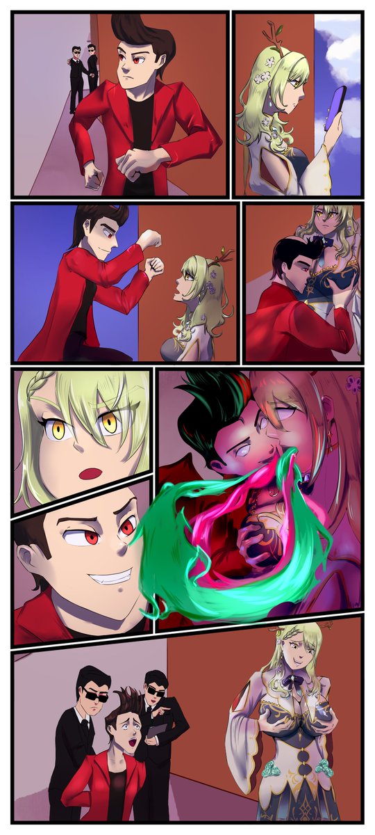 [3/10] Second ych member doesn't want to be posted( But here is Most difficult character I've ever drawn and YCH for <a href="/ADZRCool45/">A.</a> 

 #TSF #入れ替わり #BodySwap