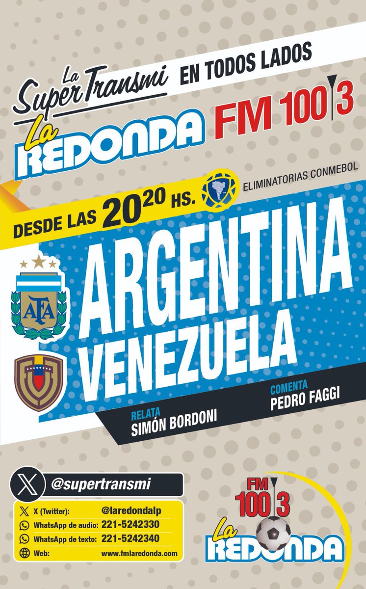 LuuCapdevila's tweet photo. 🎤 En un rato venimos con la #Supertransmi junto al gran equipo de @LaRedondalp 📡. Voy a estar con la info de ambos equipos 😉 Te esperamos https://t.co/OdNZbMHsk0