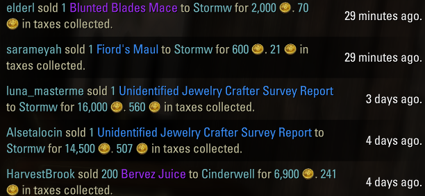 AdoredByAmore's tweet photo. @BethesdaSupport Is anyone else missing three days of guild trader history after the PC update? The guild I am in always has a trader and there are sales everyday so this has to be a bug with the guild trader history https://t.co/9TtcMvaKNb
