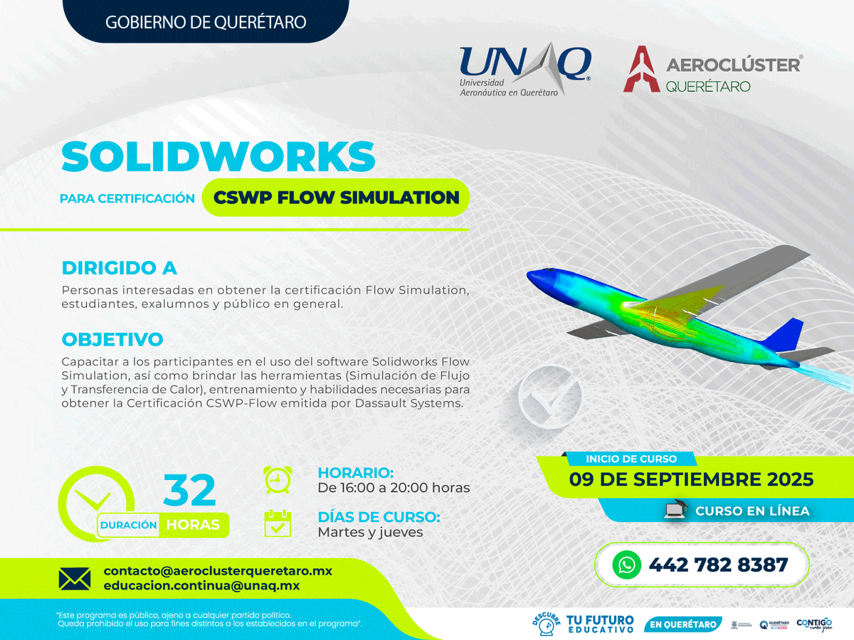 Certifícate en SolidWorks: Flow Simulation 💻

En este curso aprenderás a utilizar SolidWorks y su complemento Flow Simulation para analizar sistemas con movimiento de fluidos y transferencia de calor. 🔥✈️

➡️ bit.ly/4oDz6xy ⬅️