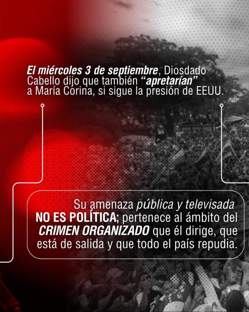 VenEsVenezuela's tweet photo. El segundo del Cartel de los Soles demuestra cómo actúa el sistema criminal perseguido por narcotráfico y actividades terroristas.  Este no es solo un ataque a María Corina Machado, sino a los ciudadanos que defienden la democracia.

Seguimos más firmes que nunca.

🇻🇪 https://t.co/F26CjCfCBU