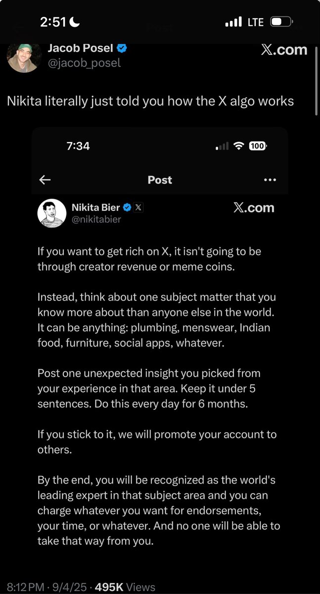 This guy literally just told you how Nikita told you how the X algo works