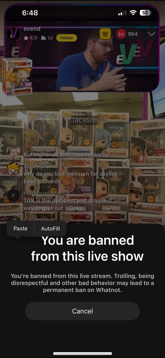 Freezum__'s tweet photo. @DisTrackers I got banned for asking them to ask “EVAN RICHARDS to drop Goku” my friend got banned too https://t.co/nGg4wNz6hd