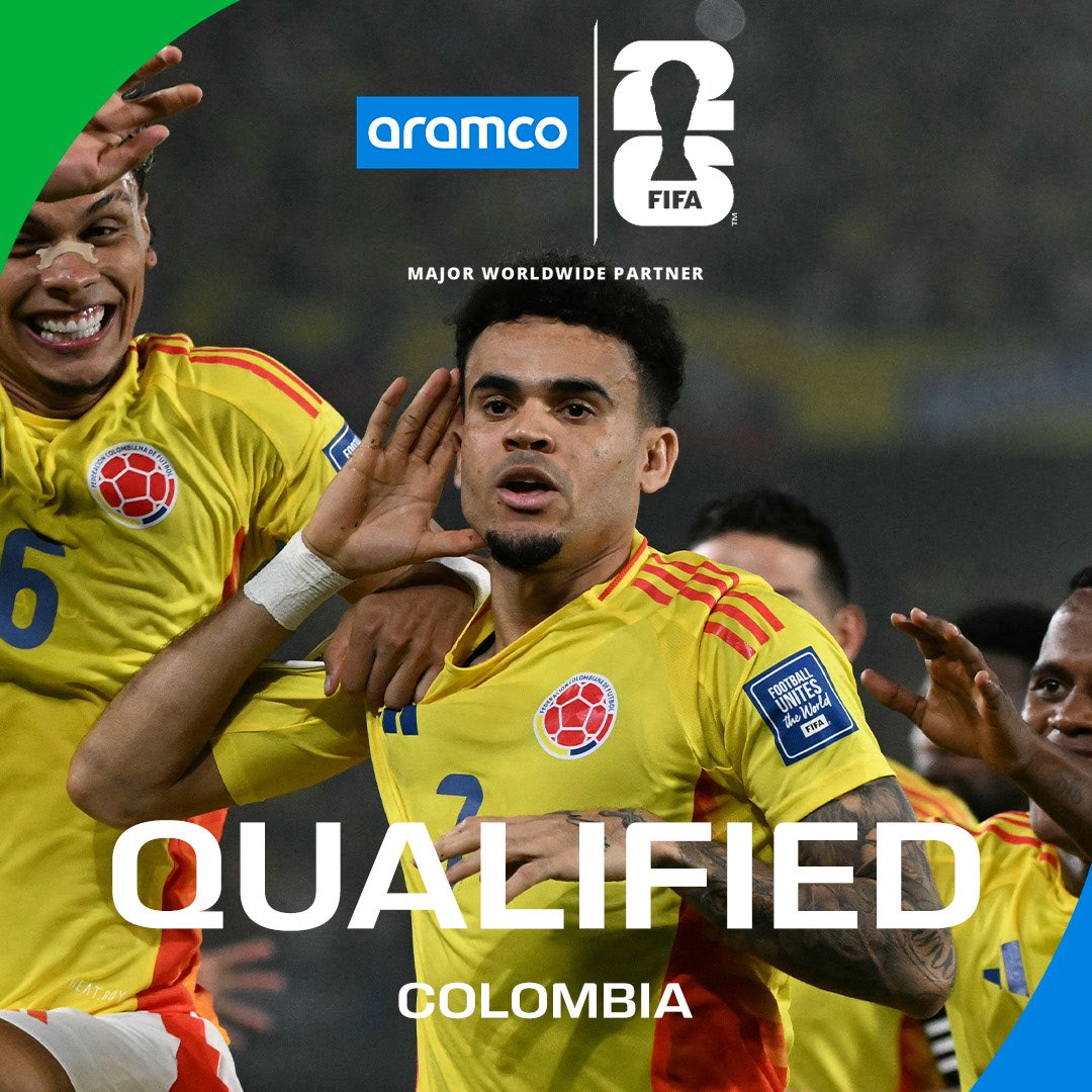 musictrendscol's tweet photo. La Selección Colombia 🇨🇴 ha clasificado al MUNDIAL de la FIFA 2026 🏆⚽️ https://t.co/LbgMLu4h3p