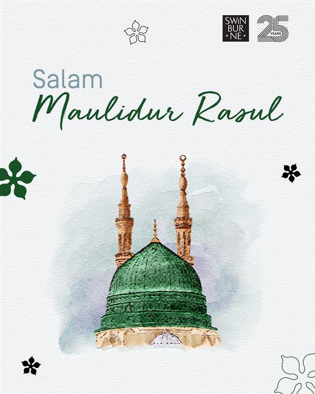 Wishing our Muslim friends a blessed Maulidur Rasul 1447H/2025, in celebration of the birth of Prophet Muhammad. 🕌✨

#swinburnesarawak #maulidurrasul
