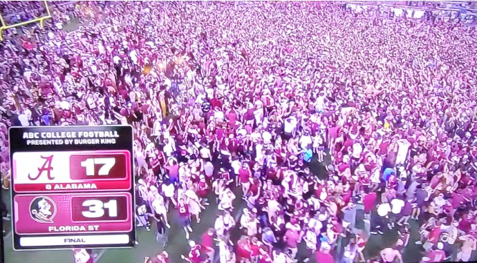 StacyKinney's tweet photo. FSU fans stormed the field after a monumental upset! 🔥🏈
Seminoles take down Bama and the celebration was unforgettable.
Looking forward to an incredible season ahead — Go Noles! 🍢🍢

#FSU #Noles #CollegeFootball #BeatBama https://t.co/au1FzclaiI